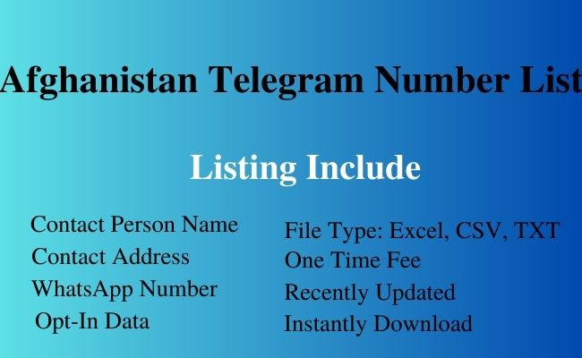 Afghanistan telegram number list