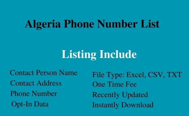 Algeria phone number list