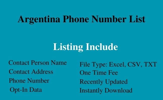 Argentina phone number list