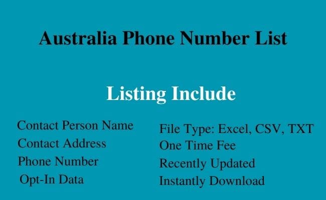 Australia phone number list