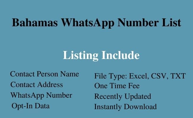 Bahamas whatsapp number list