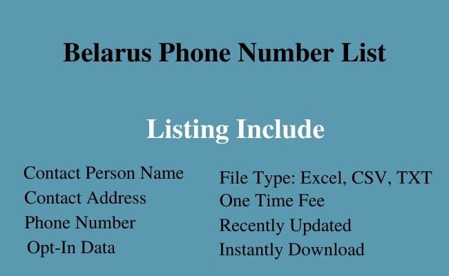 Belarus phone number list