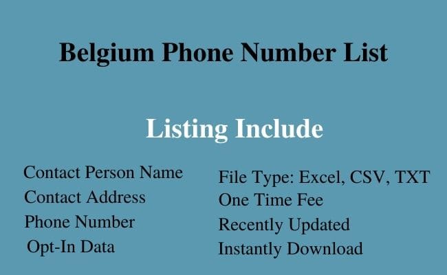 Belgium phone number list