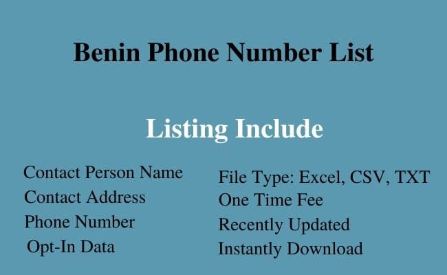 Benin phone number list