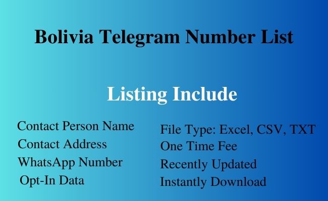 Bolivia telegram number list