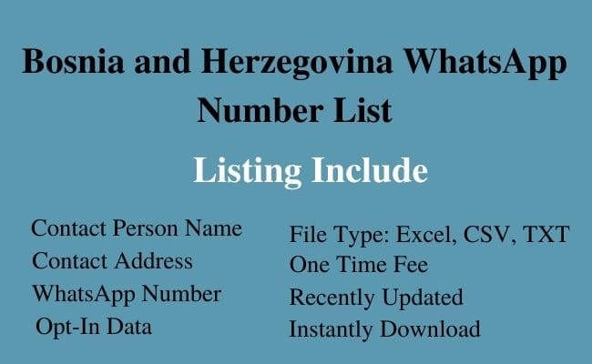 Bosnia and Herzegovina whatsapp number list