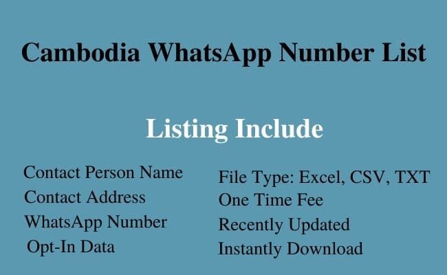 Cambodia whatsapp number list