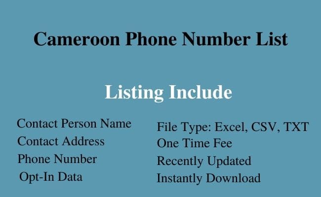 Cameroon phone number list