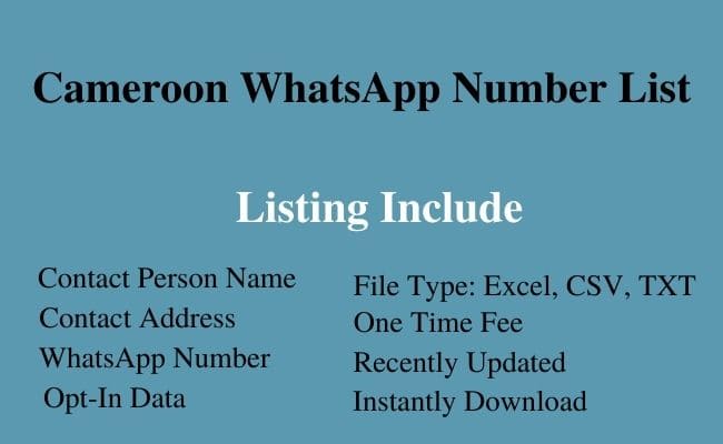 Cameroon whatsapp number list