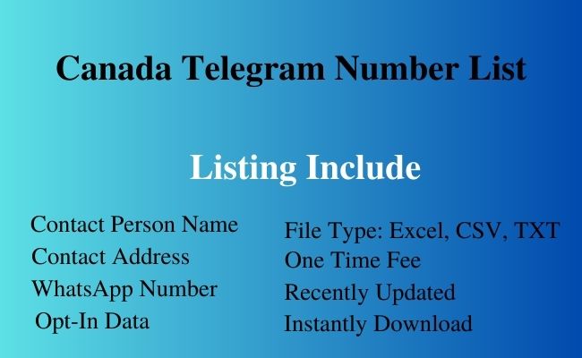Canada telegram number list