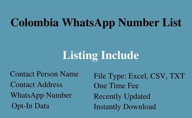 Colombia whatsapp number list