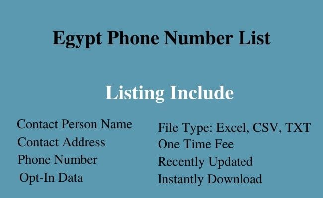 Egypt phone number list