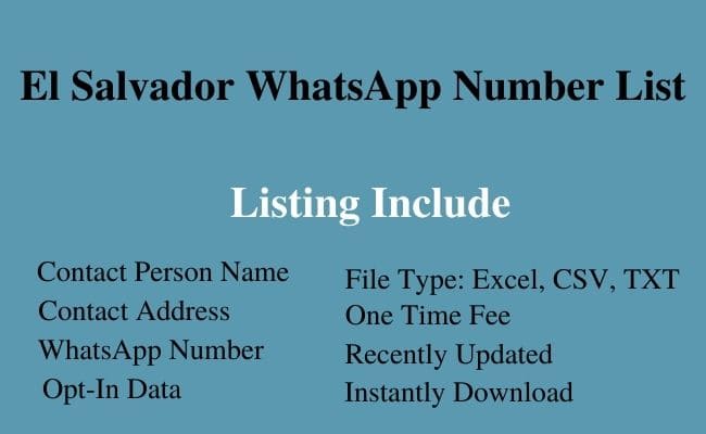 El Salvador whatsapp number list