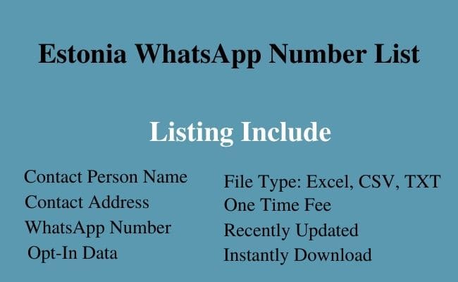 Estonia whatsapp number list