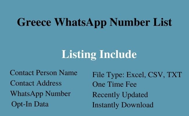 Greece whatsapp number list