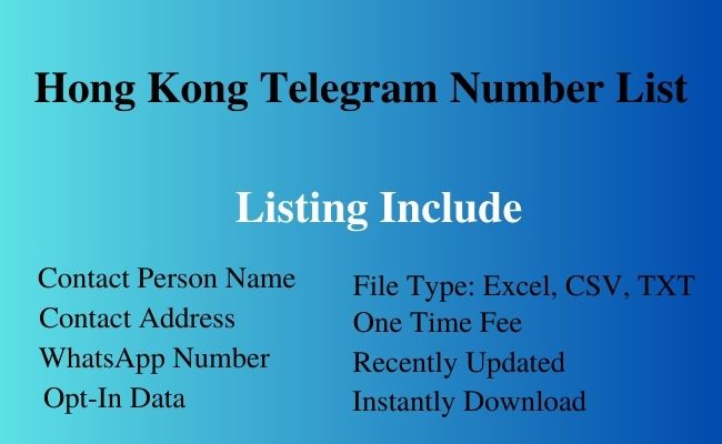 Hong Kong telegram number list