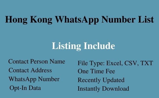 Hong Kong whatsapp number list