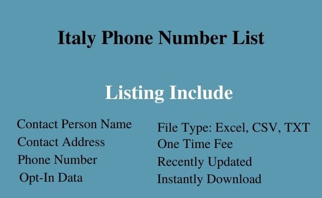 Italy phone number list