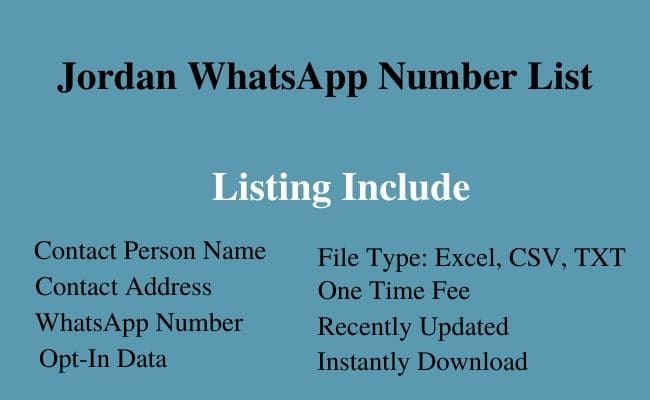 Jordan whatsapp number list