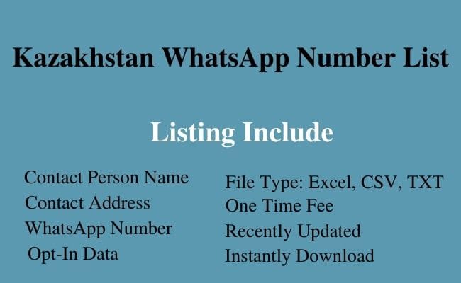 Kazakhstan whatsapp number list