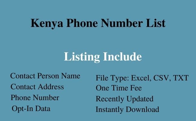 Kenya phone number list