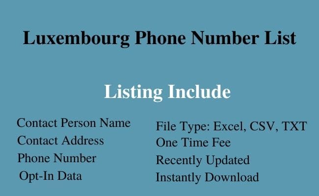 Luxembourg phone number list