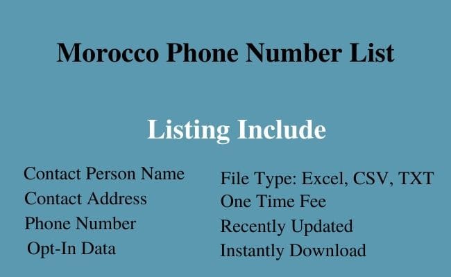 Morocco phone number list