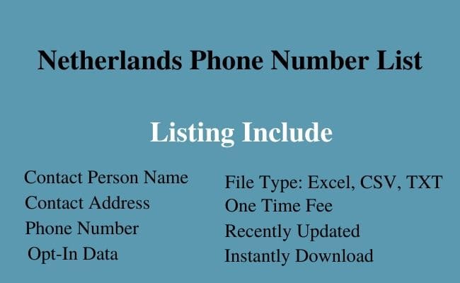 Netherlands phone number list