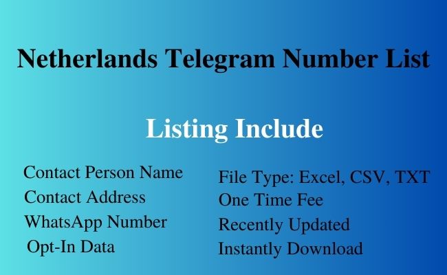 Netherlands telegram number list