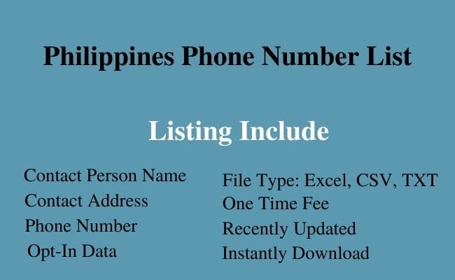 Philippines phone number list