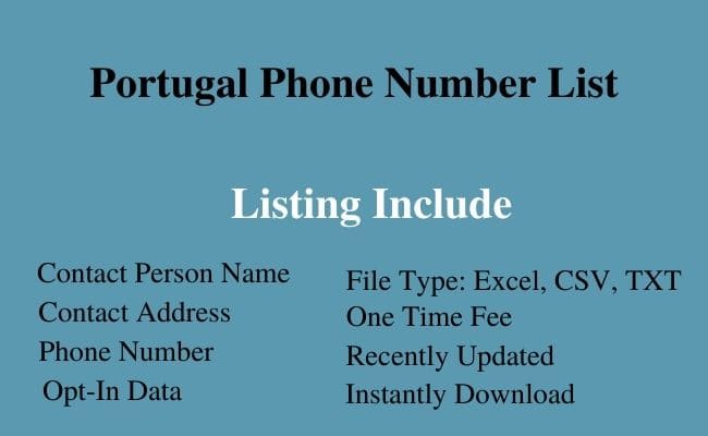 Portugal phone number list