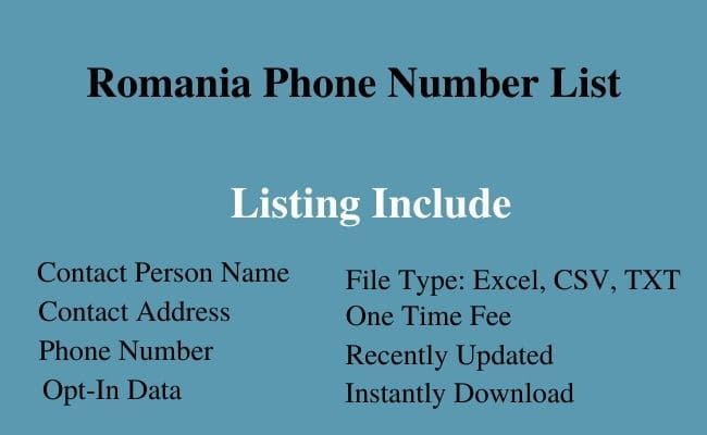 Romania phone number list