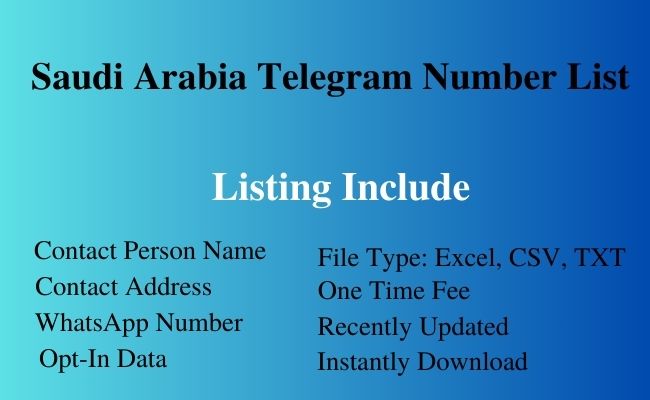 Saudi Arabia telegram number list