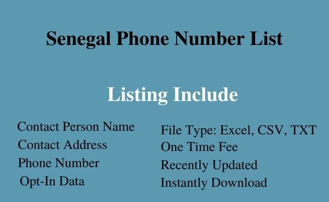 Senegal phone number list