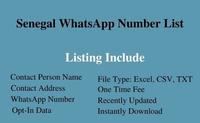 Senegal whatsapp number list