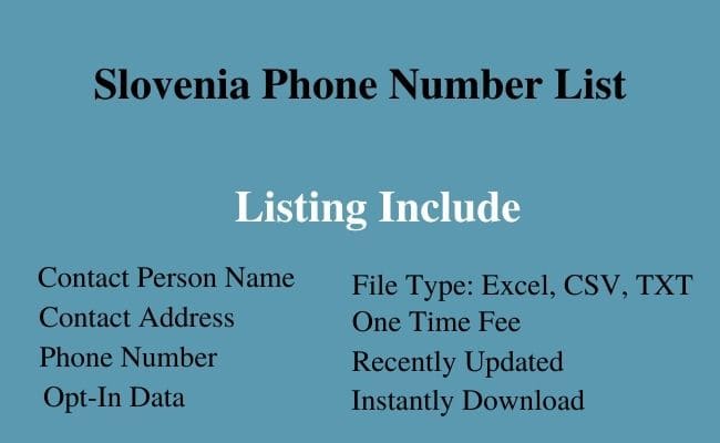 Slovenia phone number list