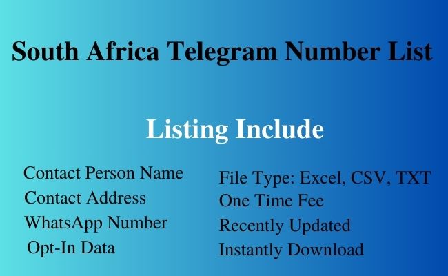 South Africa telegram number list