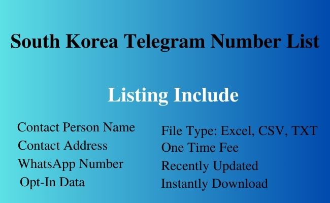 South Korea telegram number list