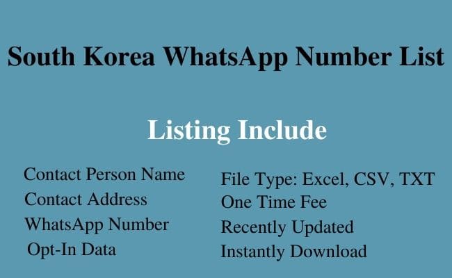 South Korea whatsapp number list