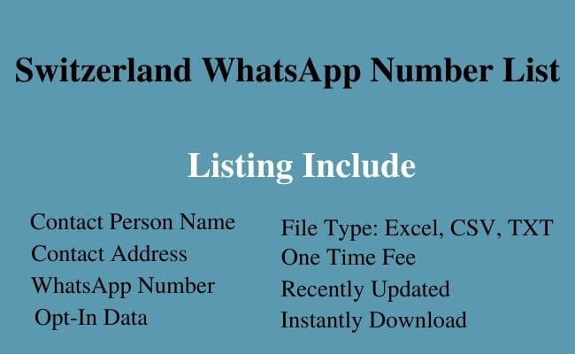 Switzerland whatsapp number list