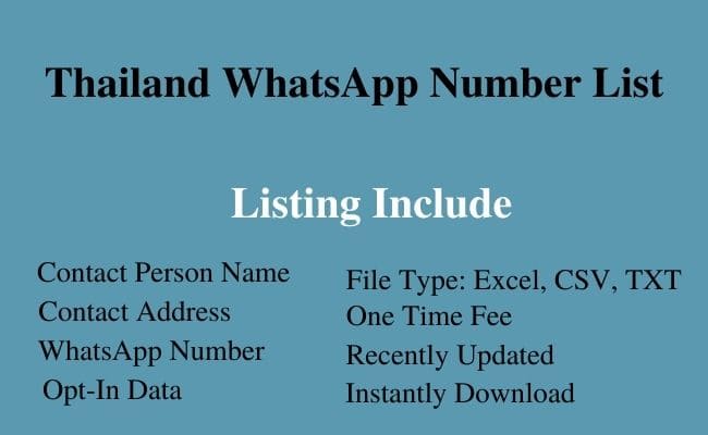 Thailand whatsapp number list