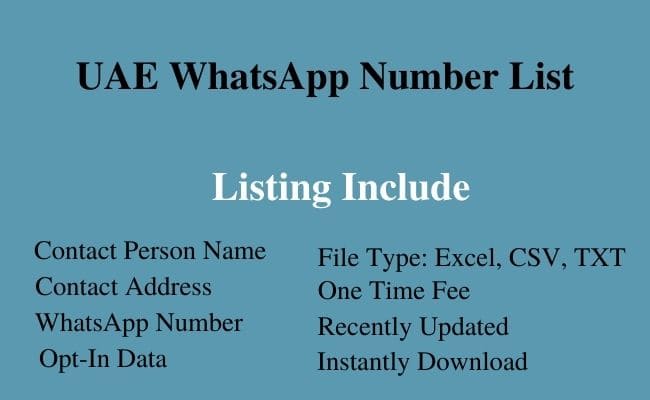 UAE whatsapp number list