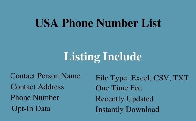 USA phone number list