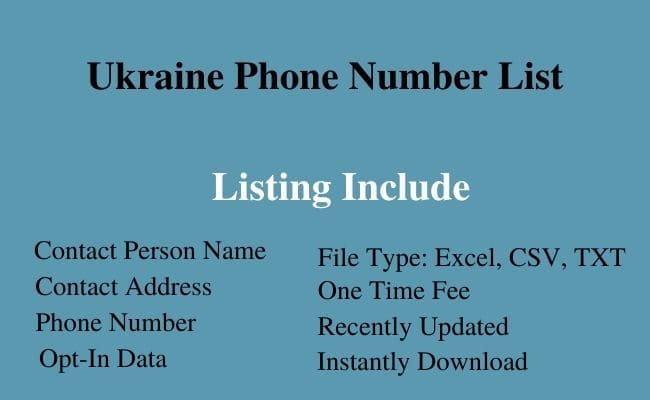 Ukraine phone number list