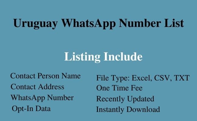 Uruguay whatsapp number list