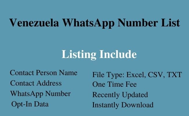 Venezuela whatsapp number list